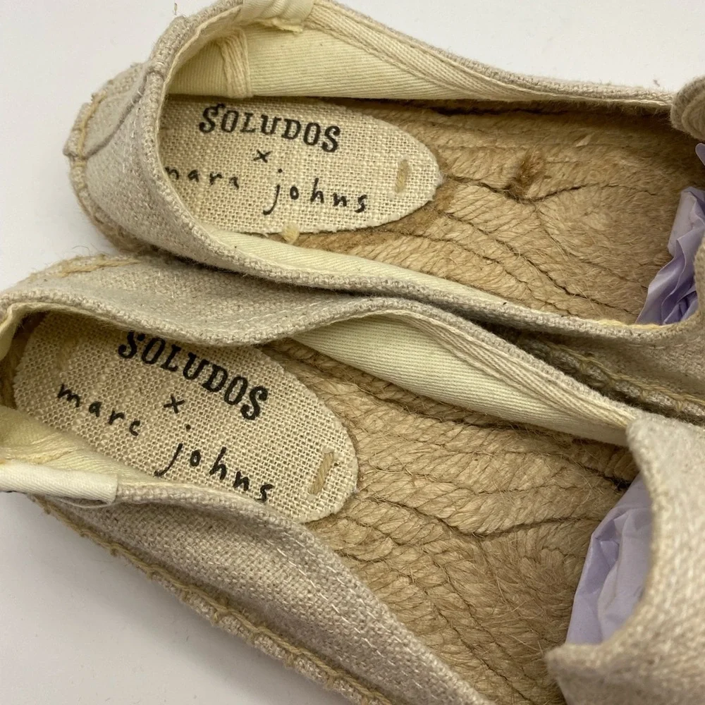 Soludos x‎ Marc John Beige Cream  Flat Slip-on  Espadrilles women’s size 5